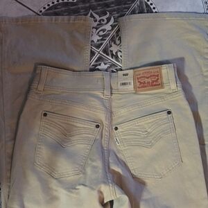 Levis Retro 726 High Rise Flare Jeans Beige 28x30 NWT